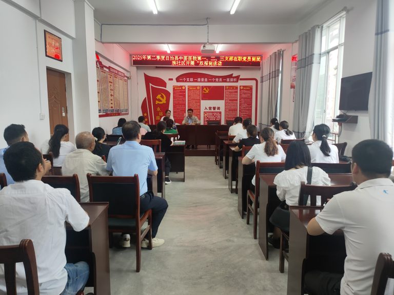 隆林各族自治县中医医院第一、二、三支部在职党员到民族社区开展2025年第二季度“双报到”活动
